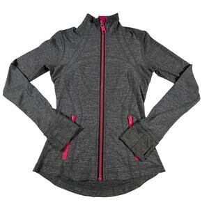 Lululemon Define Jacket Yoga Full Zip Vented Heathered Slate/Pink Women’s Sz 2
